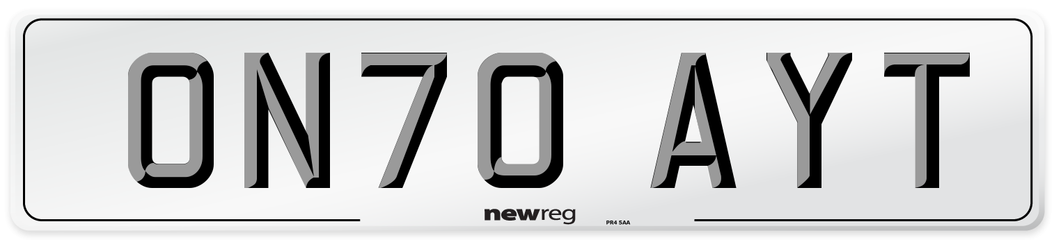 ON70 AYT Number Plate from New Reg